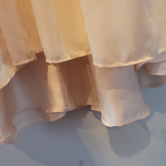 Strapless Short Evening Gown/Dress,Excellent Condition, sz.4,Peach chiffon - Picture 4 of 6